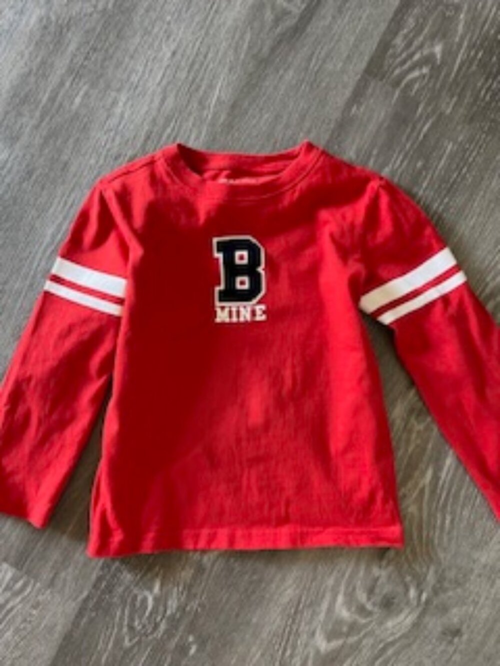 🧡3/15 Janie and Jack B Mine Long Sleeve Red Shirt Kids 4